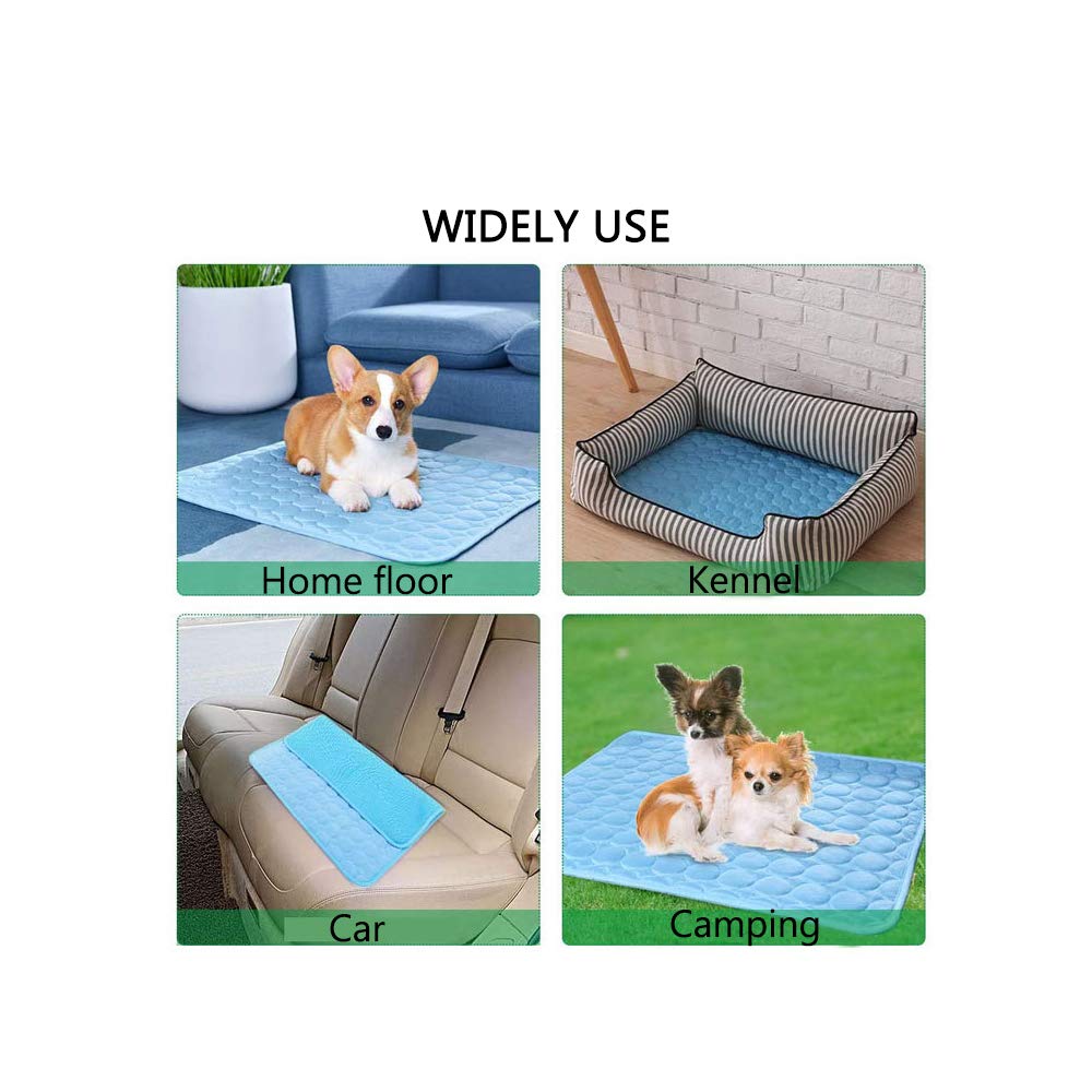 Cdipesp Dog Cooling Mat Ice Silk Self Cooling Bed Pads Cat Sleeping Mat For Kennel Sofa (L (22' X 28'))