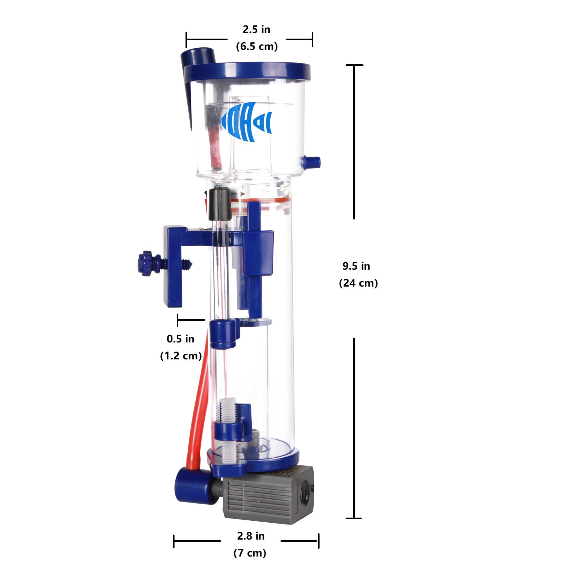 Nano Protein Skimmer for Saltwater Aquariums, DC Pinwheel Pump for 20 Gals Fish Tank, Hang On, Internal, Not for Rimmed Tank