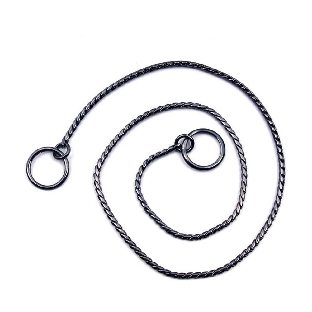 Sgoda Black Dog Chain Collar Choke Pet Training Snake Collar With Heavy Links, 24 In, 5 Mm