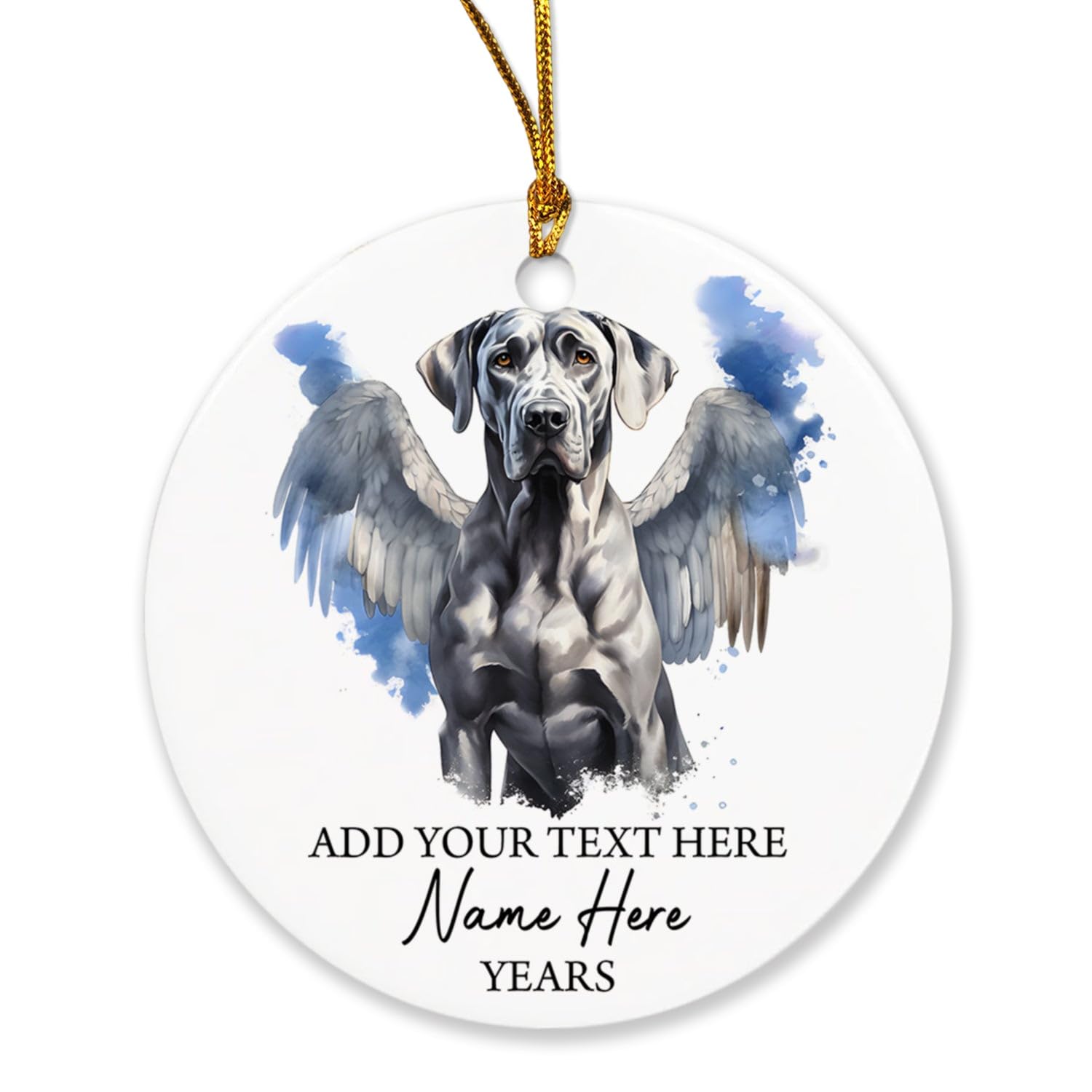 Great Dane Dog Memorial Christmas Ornament, Personalized Great Dane Dog Angel Ornament Keepsake, Great Dane Dog Loss Gifts, Customized Great Dane Dog Ornament With Name, Dog Mom Dog Dad Xmas Gifts