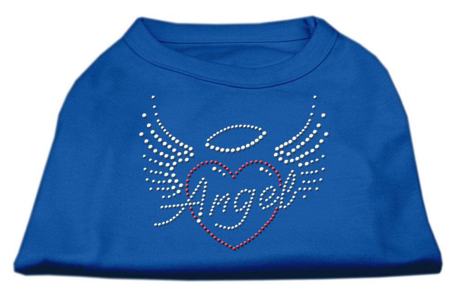 Mirage Pet Products Angel Heart Rhinestone Dog Shirt, Medium, Baby Blue
