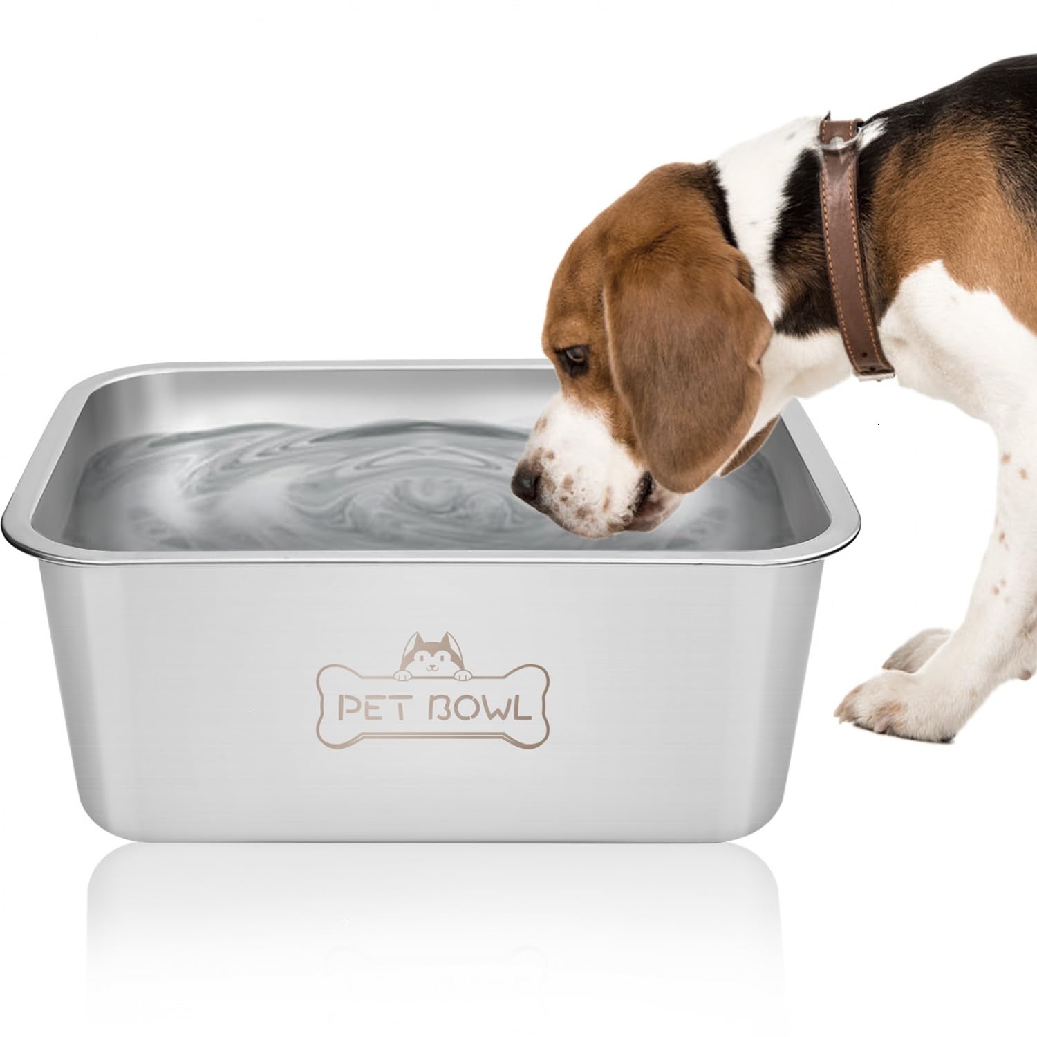 Vumdua Stainless Steel Dog Bowls - 3 Gallon Capacity for Large Breed Dogs, Indoor/Outdoor, Easy to Clean