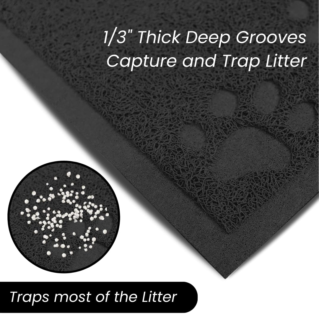 Andalus Small Cat Litter Mat, Pack of 1 - Waterproof, Non-Slip & Easy to Clean Cat Litter Box Mat for Extra Efficient Pet Litter