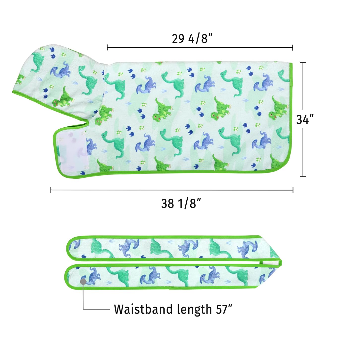 Hde Dog Bathrobe Super Absorbent Quick Drying Towel With Hood For All Dog Breeds Sizes S-Xxl - Cute Dinosaurs - Xxl
