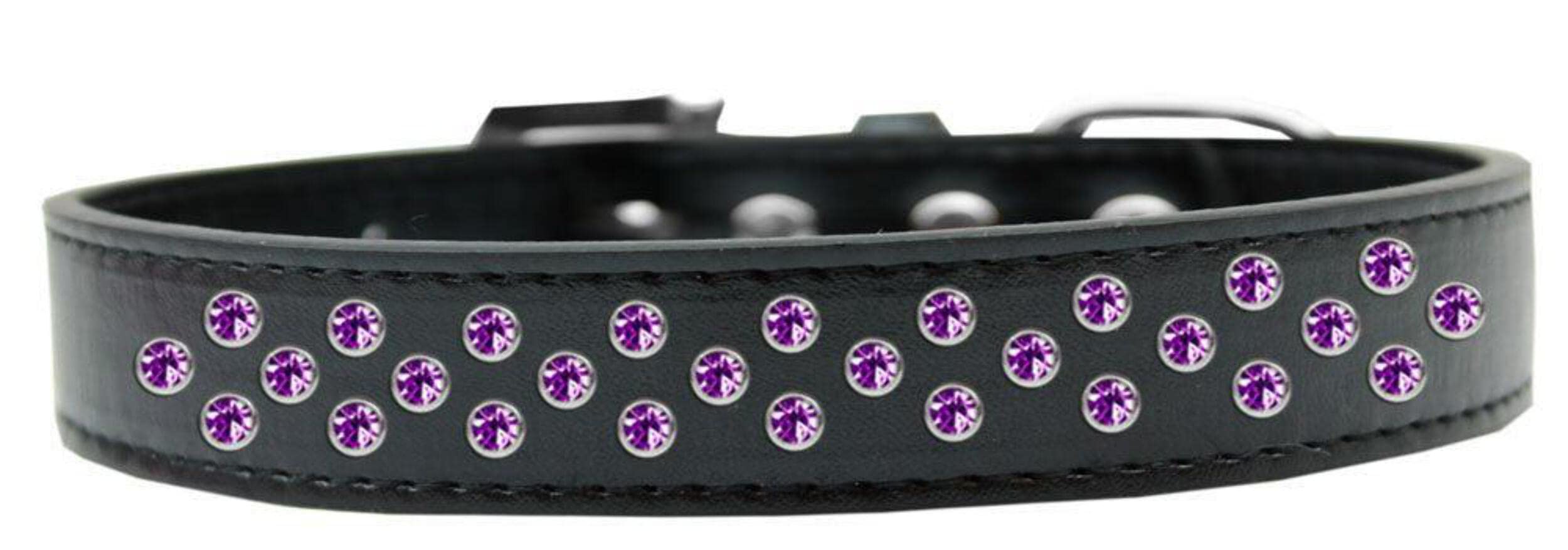 Mirage Pet Products Sprinkles Dog Collar with Purple Crystals, Size 20, Red