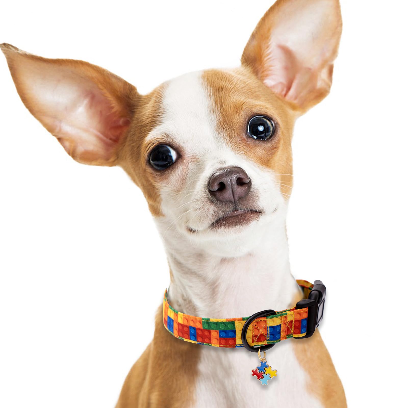 Faygarsle Dog Collar For Small Medium Large Dogs Colorful Puppy Collars For Female Dogs Toy Building Blocks Patterned Pet Collar