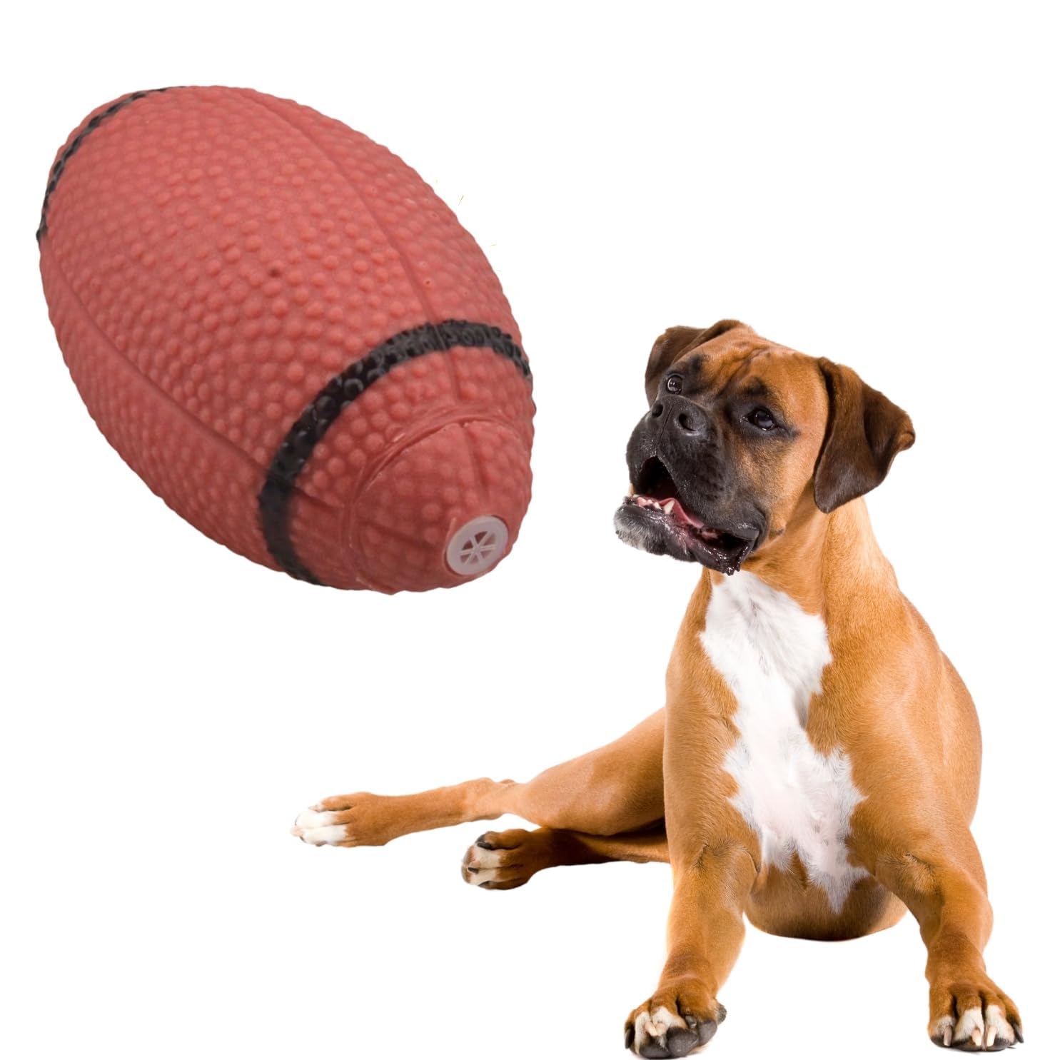 Sage Square Squeaky Rughby Ball Toy  Fun and Festive Pet Toy for Hours of Entertainment, Festive Pet Plaything, Interactive Pum