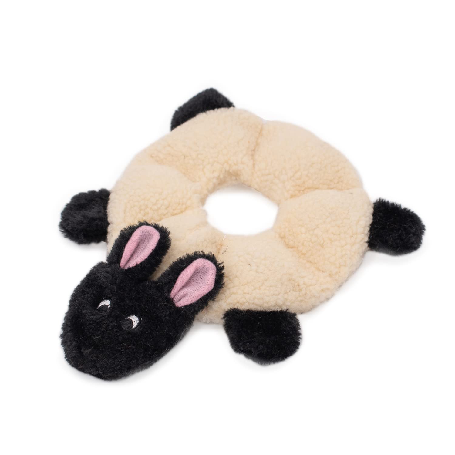 Zippypaws - Loopy - No Stuffing Squeaky Plush Dog Toy - For Small And Medium Dogs - Sheep