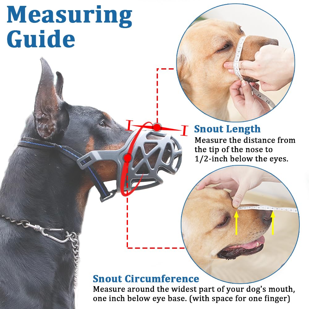 Dog Muzzle, Breathable Basket Muzzles For Small, Medium, Large And X-Large Dogs, Stop Biting, Barking And Chewing, Best For Aggressive Dogs (X-Large, Black)