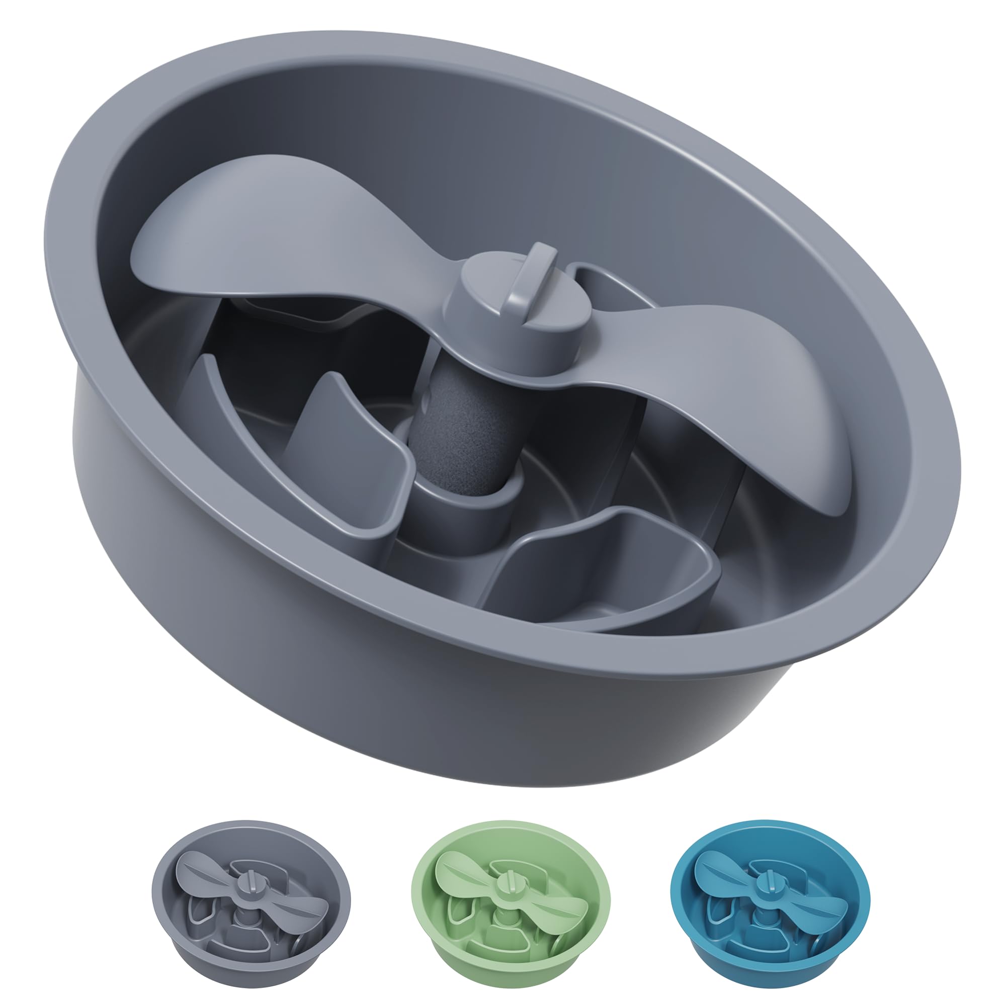 AVERYDAY Slow Feeder Dog Bowls for Medium Breed, 1.5 Cups Deep Food Puzzle Bowl with Spinning Slow Feeder Insert, Non-Slip Botto