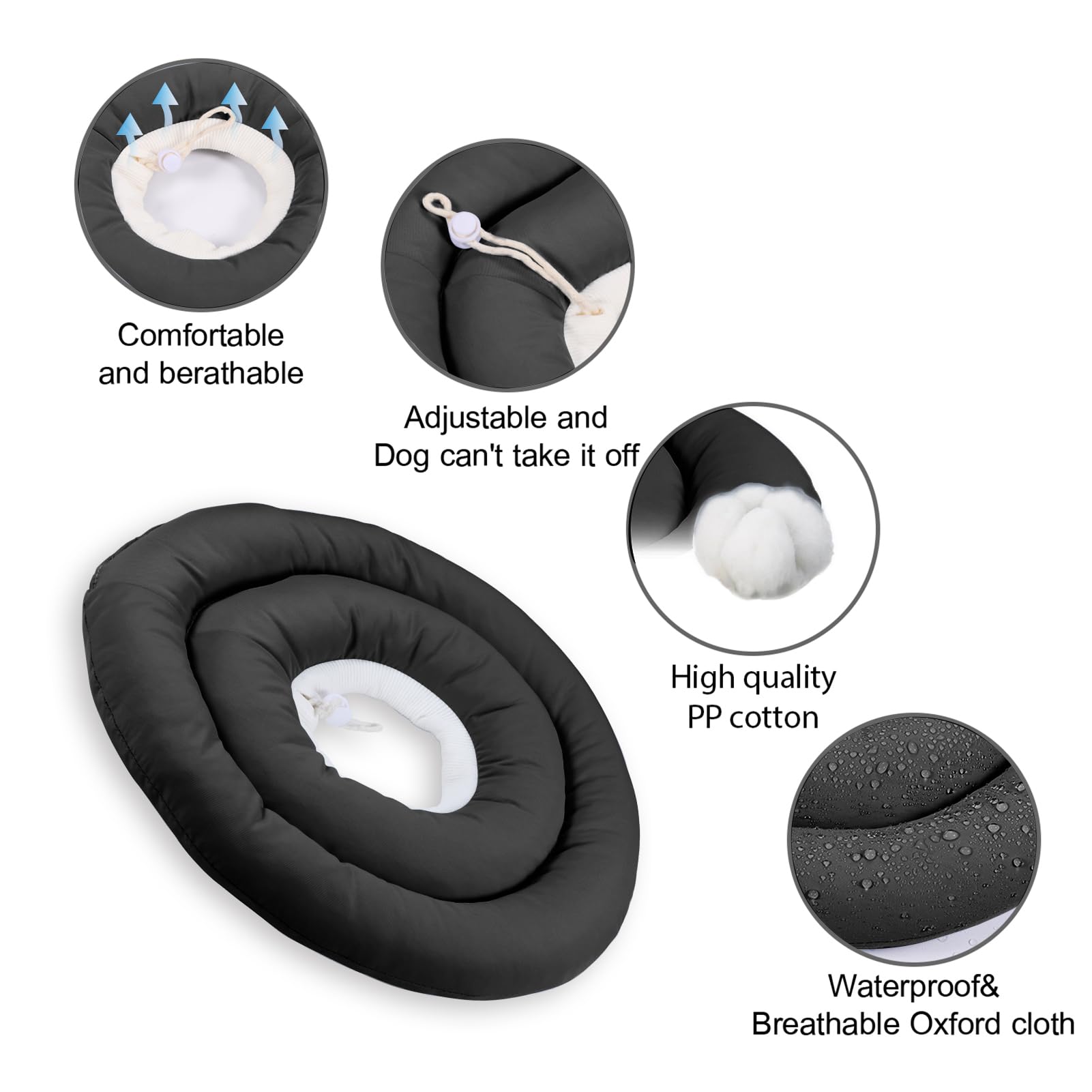 GAGABODY Dog Cones for Small Dogs & Cats, Comfortable Adjustable Soft Dog Cone Alternative After Surgery, Elizabethan Donut Coll