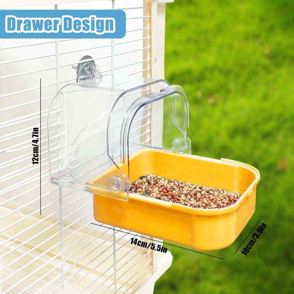 WQY GroceryShop Bird Bath for Cage, Cleaning Pet Supplies Cockatiel Bird Bathtub with Hanging Hooks for Little Bird Parrots Spac
