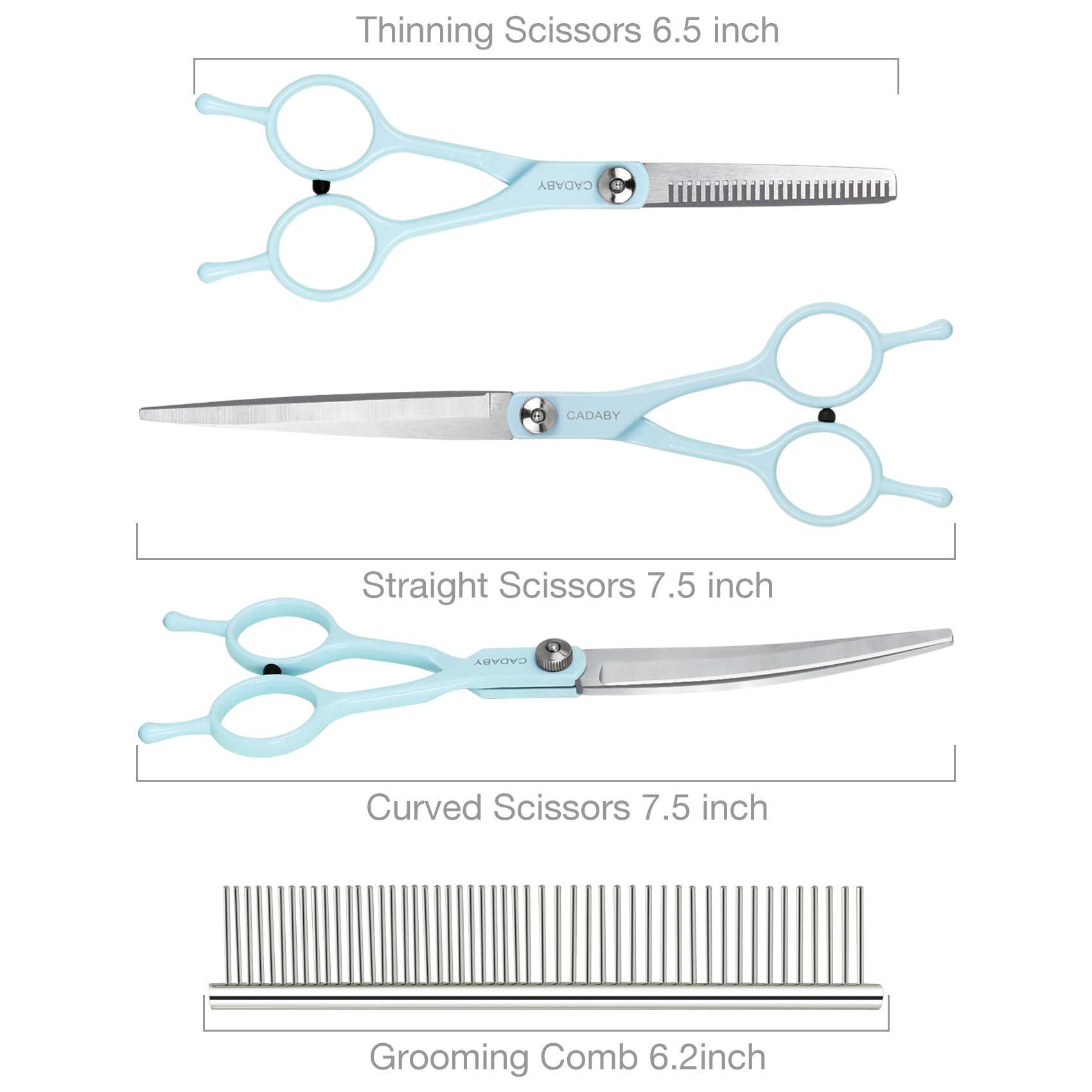 Dog Scissors for Grooming, 5 in 1 Dog Grooming Scissors Kit, Professional Dog Scissors Stainless Steel Pet Grooming Shears for D