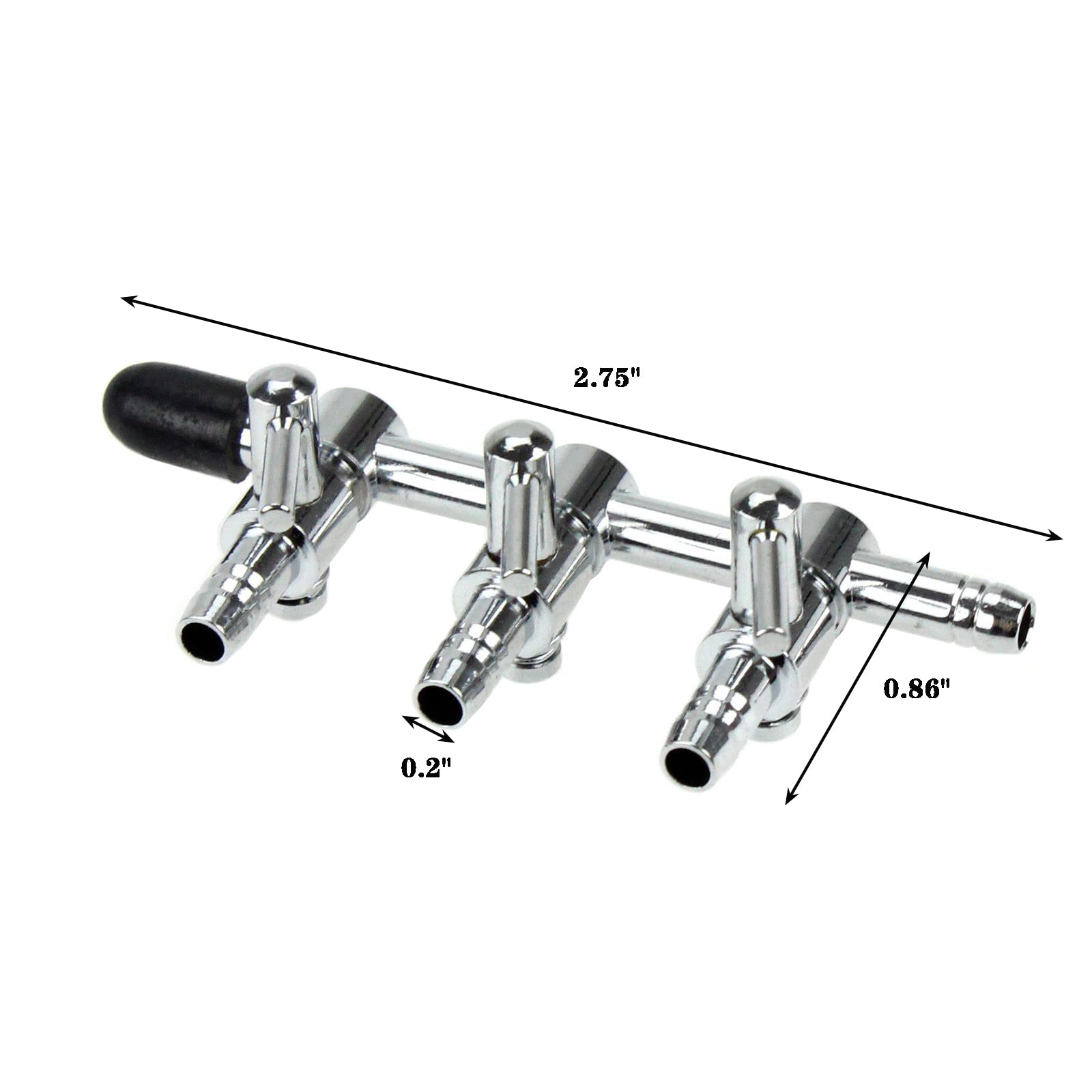 Aquaneat Aquarium Control Valve, Fish Tank Air Valve, Metal Stainless Steel Gang Valve, Air Flow Distributor Splitter For Air Pump (Small 3 Way)