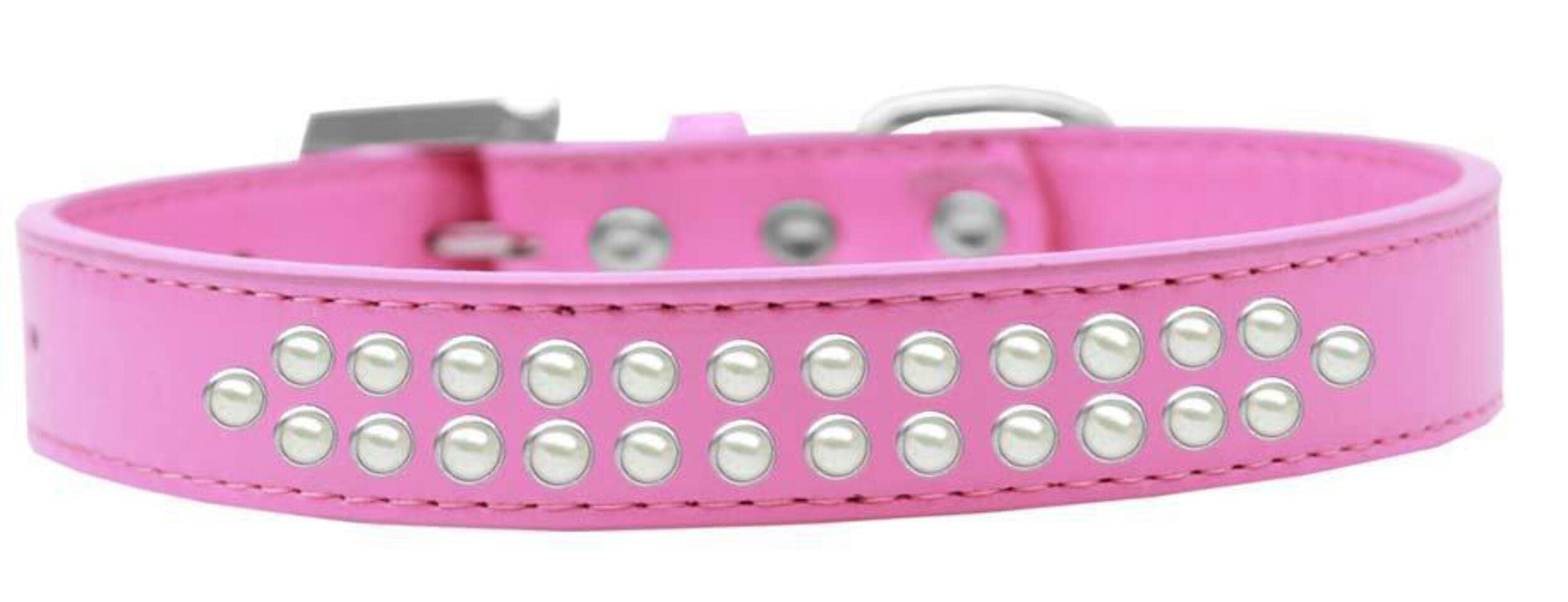 Mirage Pet Products Two Row Pearl Black Dog Collar, Size 20