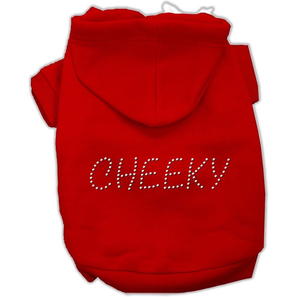 Pet, Dog & Cat Hoodie Rhinestone, &quot;Cheeky&quot; Red SM (3-6 lbs.)