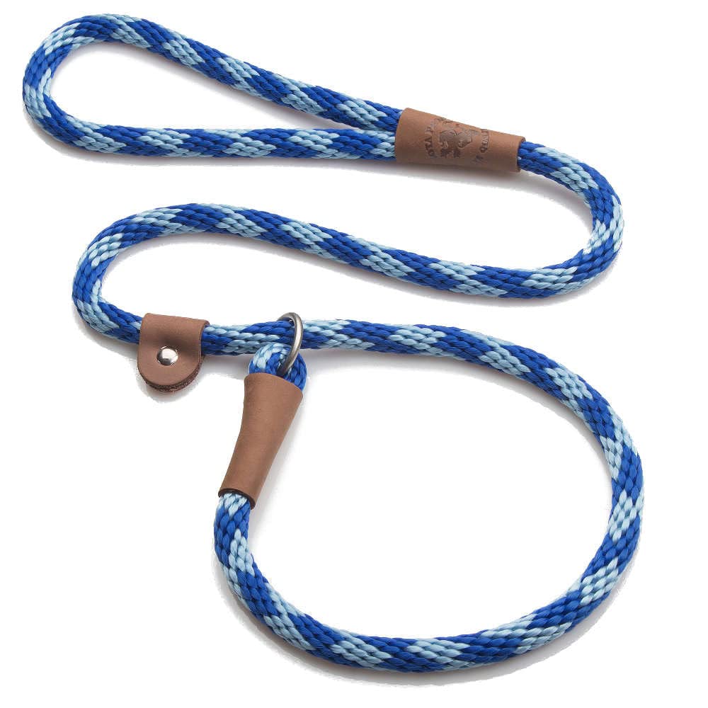 Mendota Pet Slip Leash - Dog Lead And Collar Combo - Made In The Usa - Sapphire, 1/2 In X 4 Ft - For Large Breeds