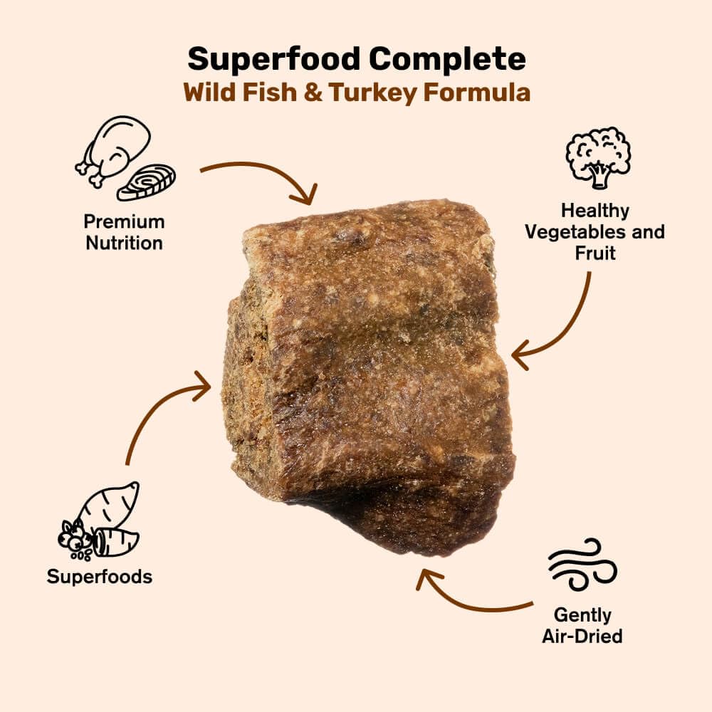 BADLANDS RANCH Superfood Air-Dried Wild Fish & Turkey Dog Food – High Protein for Daily Wellness – 24 oz