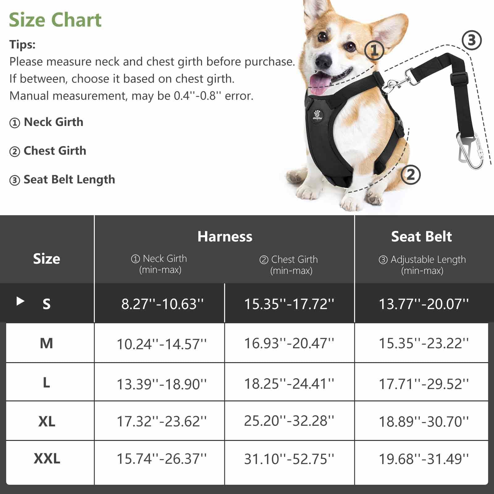 Vavopaw Dog Vehicle Safety Vest Harness, Adjustable Soft Padded Mesh Car Seat Belt Leash Harness With Travel Strap And Carabiner For Most Cars, Small Size, Pink