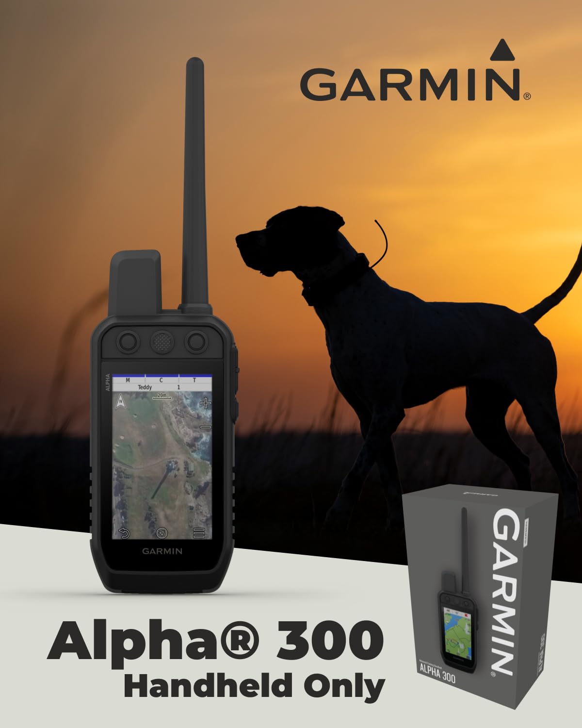 Wearable4U - Garmin Alpha 300 Handheld, Advanced Dog Tracking And Training Handheld And Alpha Tt 25 Collar With Leash And Whistl