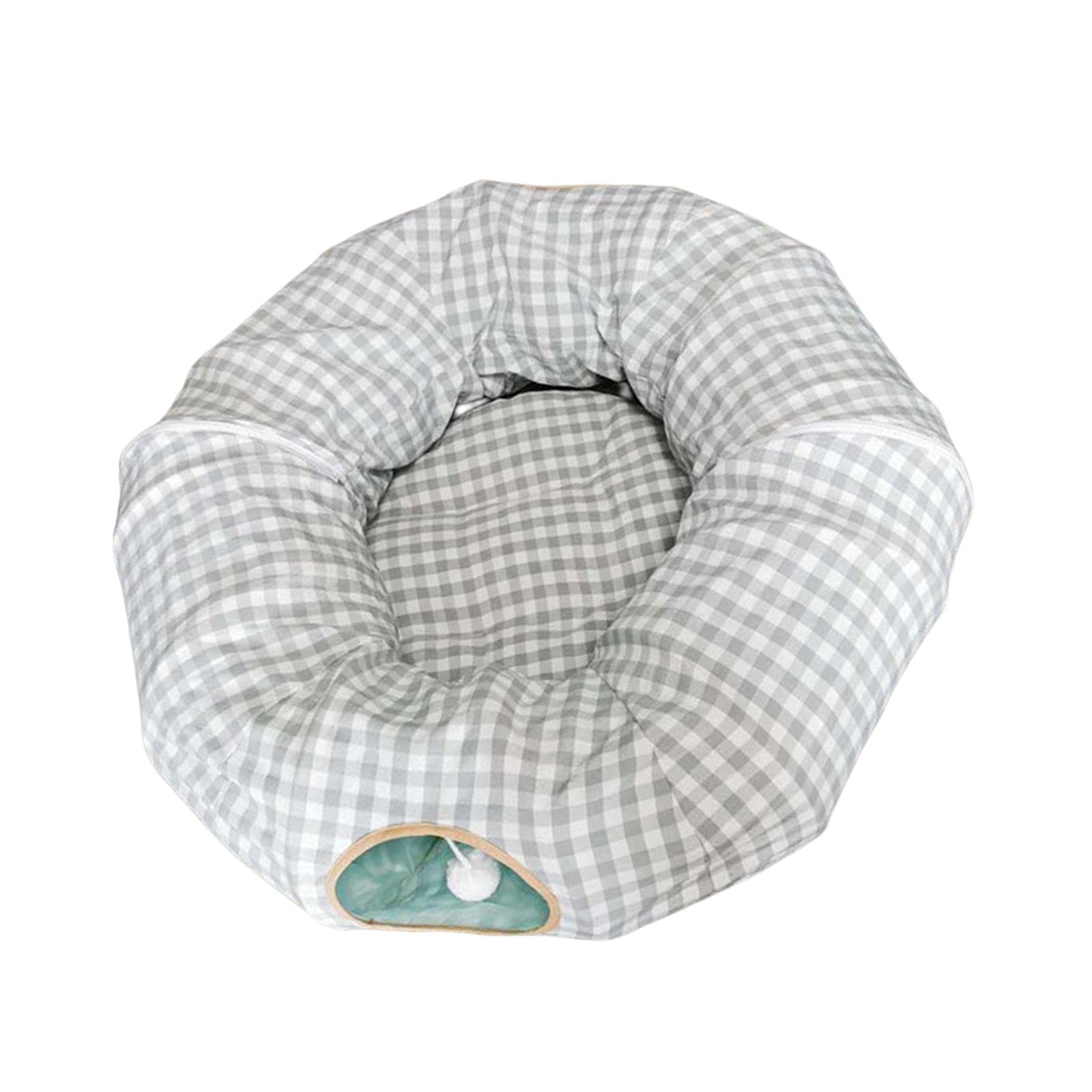 Ujeavette Cat Tunnels Bed Collapsible With Hanging Ball Ferrets Kitten Tunnel Tube Toy Light Green