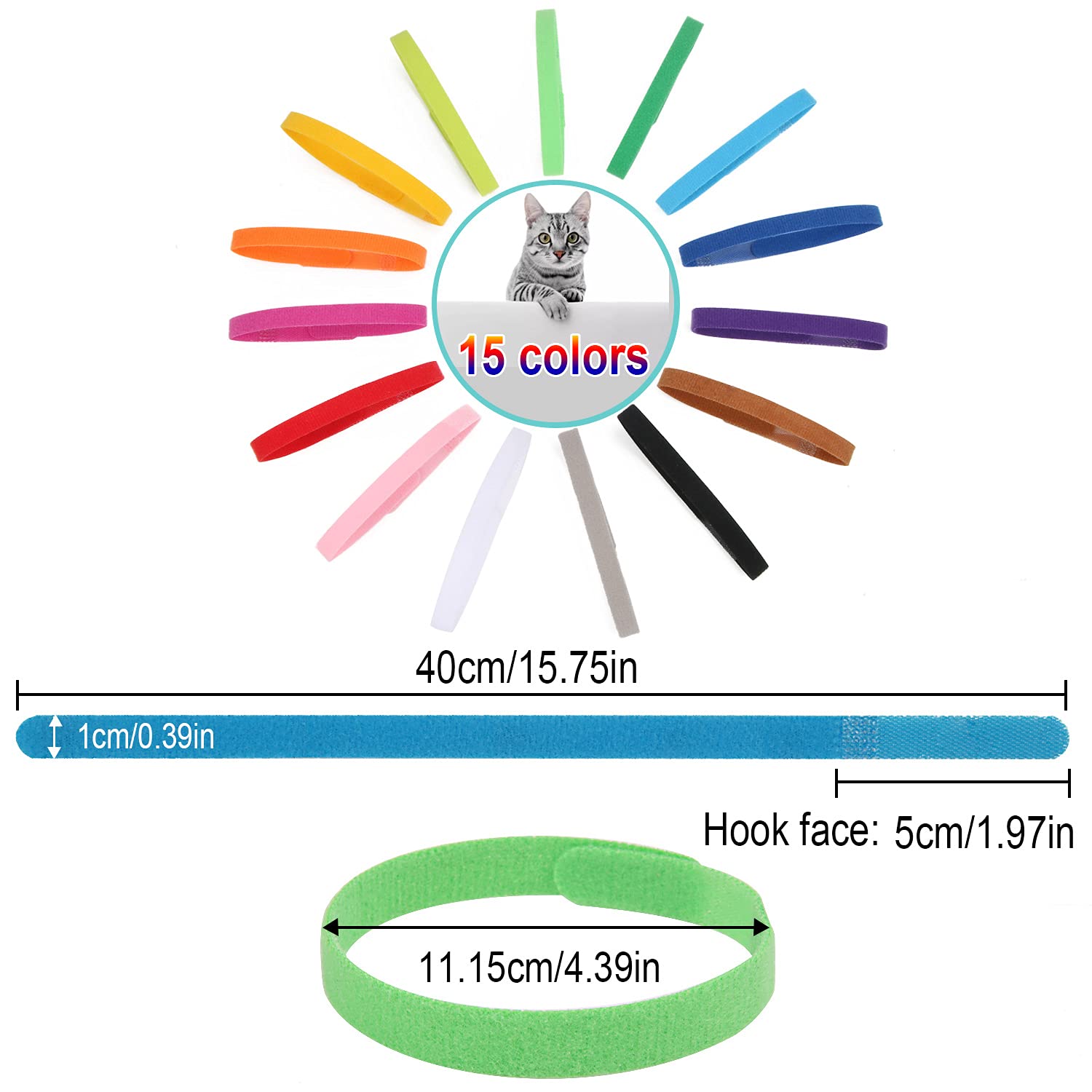 30 Pcs Puppy Whelping Collars Newborn Pet Collars Double-Sided Soft Adjustable Id Bands Puppy Id Collars For Newborn Pet Dog Cat 15 Colors(Xl)