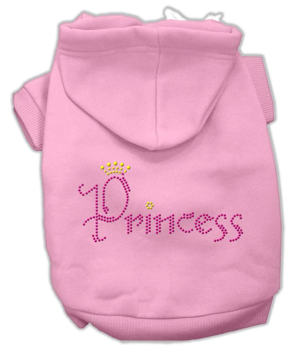 Mirage Pet Products Princess Rhinestone Hoodies, Size 10, Pink