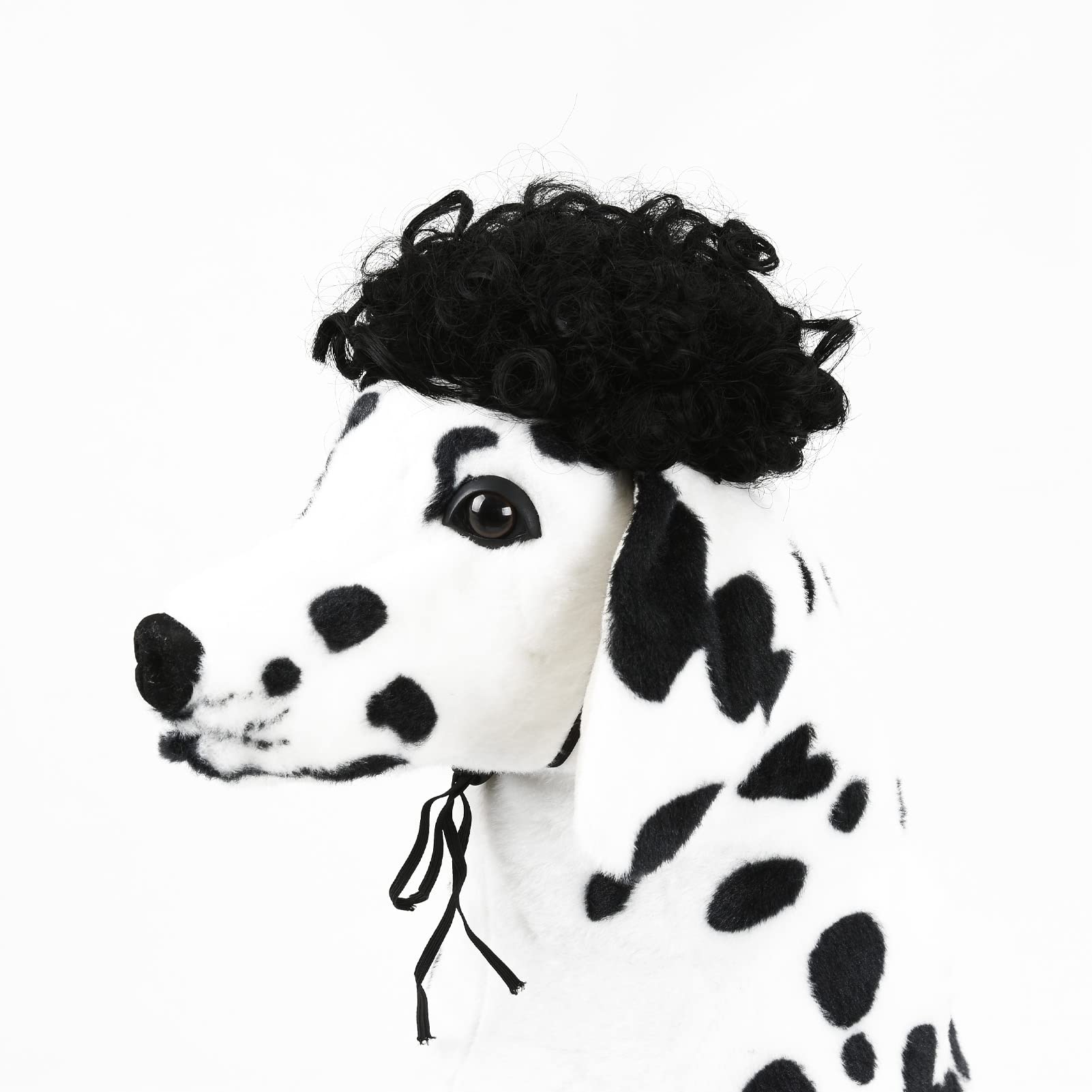 Pet K9 Funny Dog Cat Cosplay Wig, Pet Costumes, Cat Dress Up For Halloween, Christmas, Parties, Festivals, Dog Wigs For Small Medium And Large Sized Dogs (Black Curly Hair)