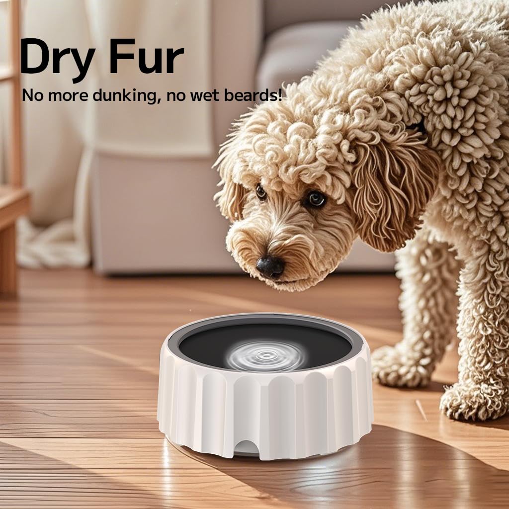 Famigreta Dog Water Bowl 70Oz/2L Large Capacity Water Dispenser No Spill Non Slip No Splash Pet Slow Feeder No Drip Vehicle Carr