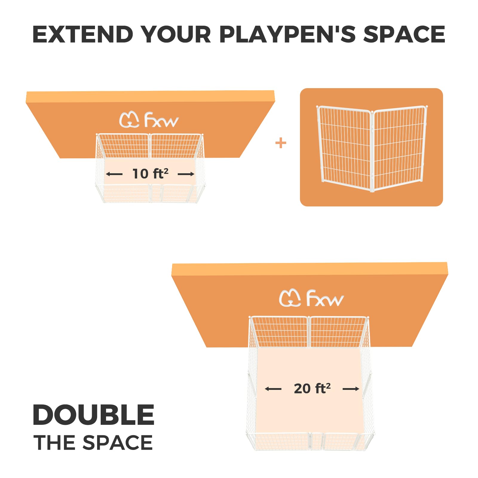 Fxw Homeplus Dog Playpen For Indoor Use - Stress-Free And Safe Play, Heavy Duty 40 Inch 2 Panels Dog Pen For Medium And Large Do