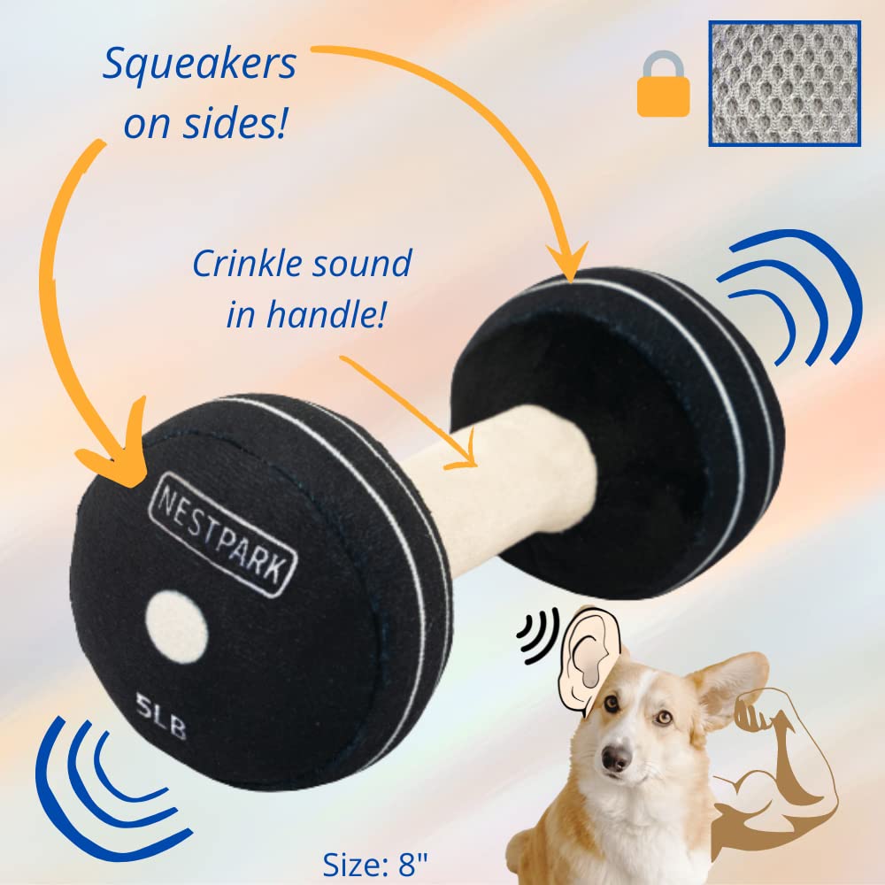 Nestpark Fitness Funny Dog Toys - Doggyade And Doggy Dumbbell Workout Parody Cute Dog Toys - 2 Pack (Workout Pack)