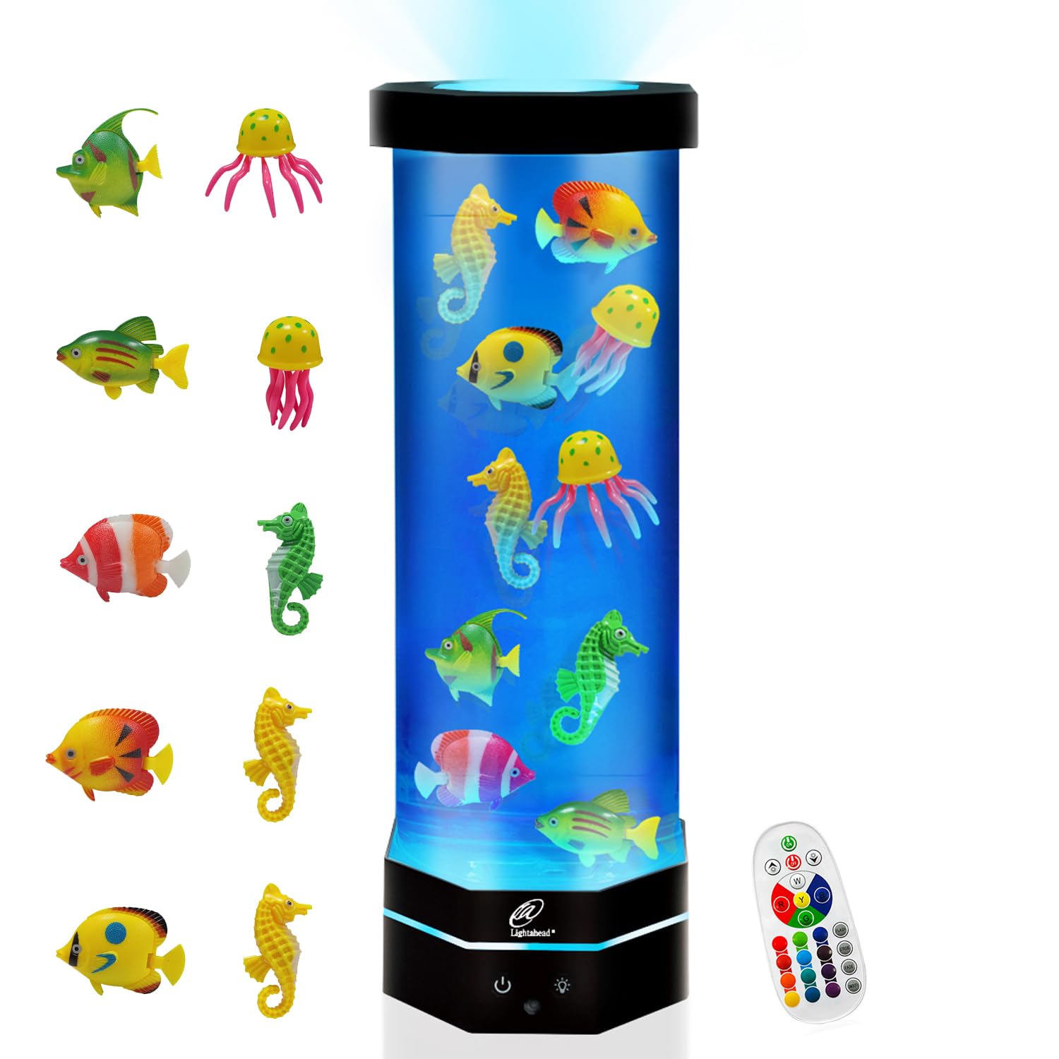 Lightahead Led Mini Desktop Fantasy Fish Lamp With Color Changing Light Effects. A Sensory Synthetic Fish Tank Aquarium Mood Lamp. Excellent Gift