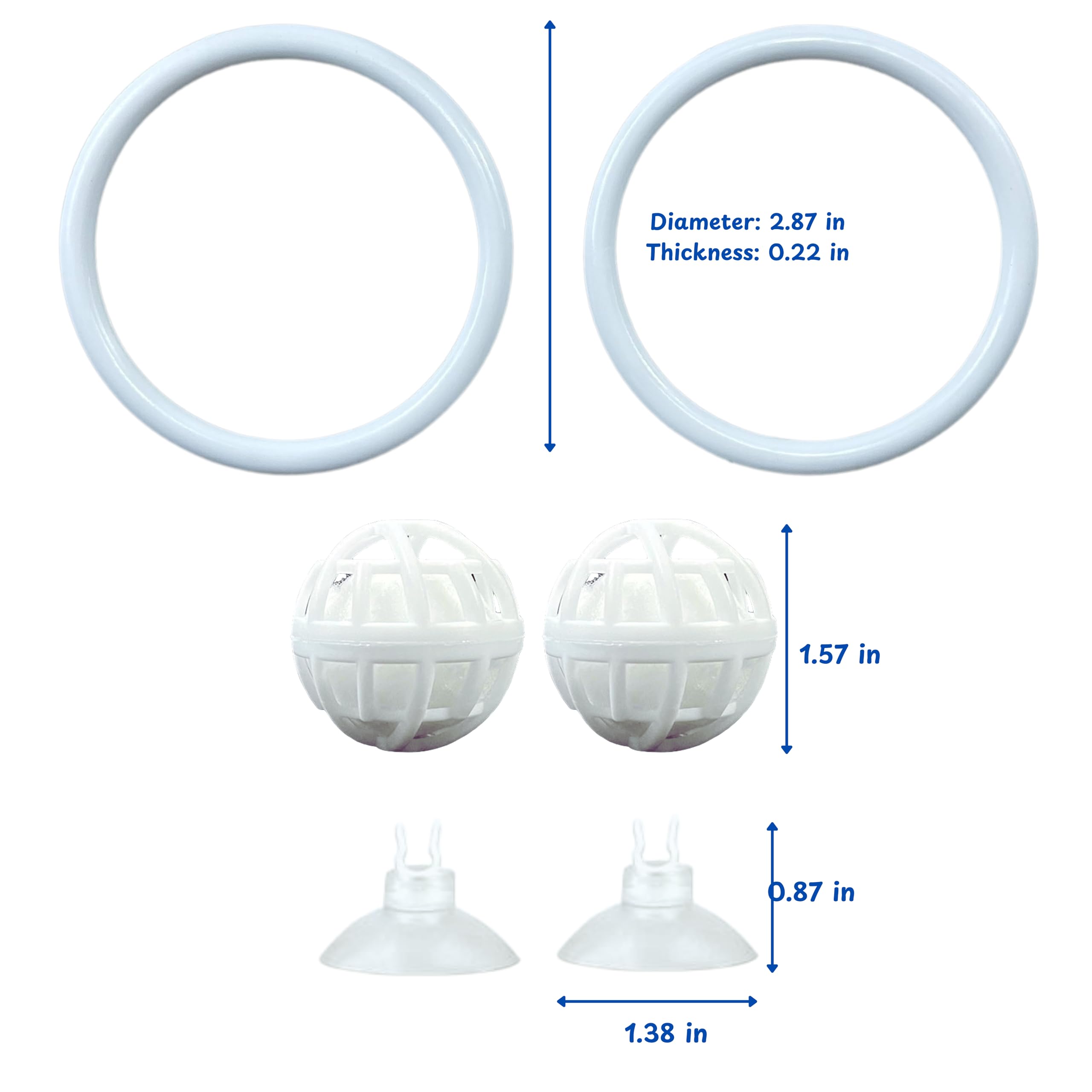 Betta Fish Exercise Ring And Filter Balls Set, Betta Ring Training Loop With Suction Cup And Nitrifying Ball, Betta Enrichment T