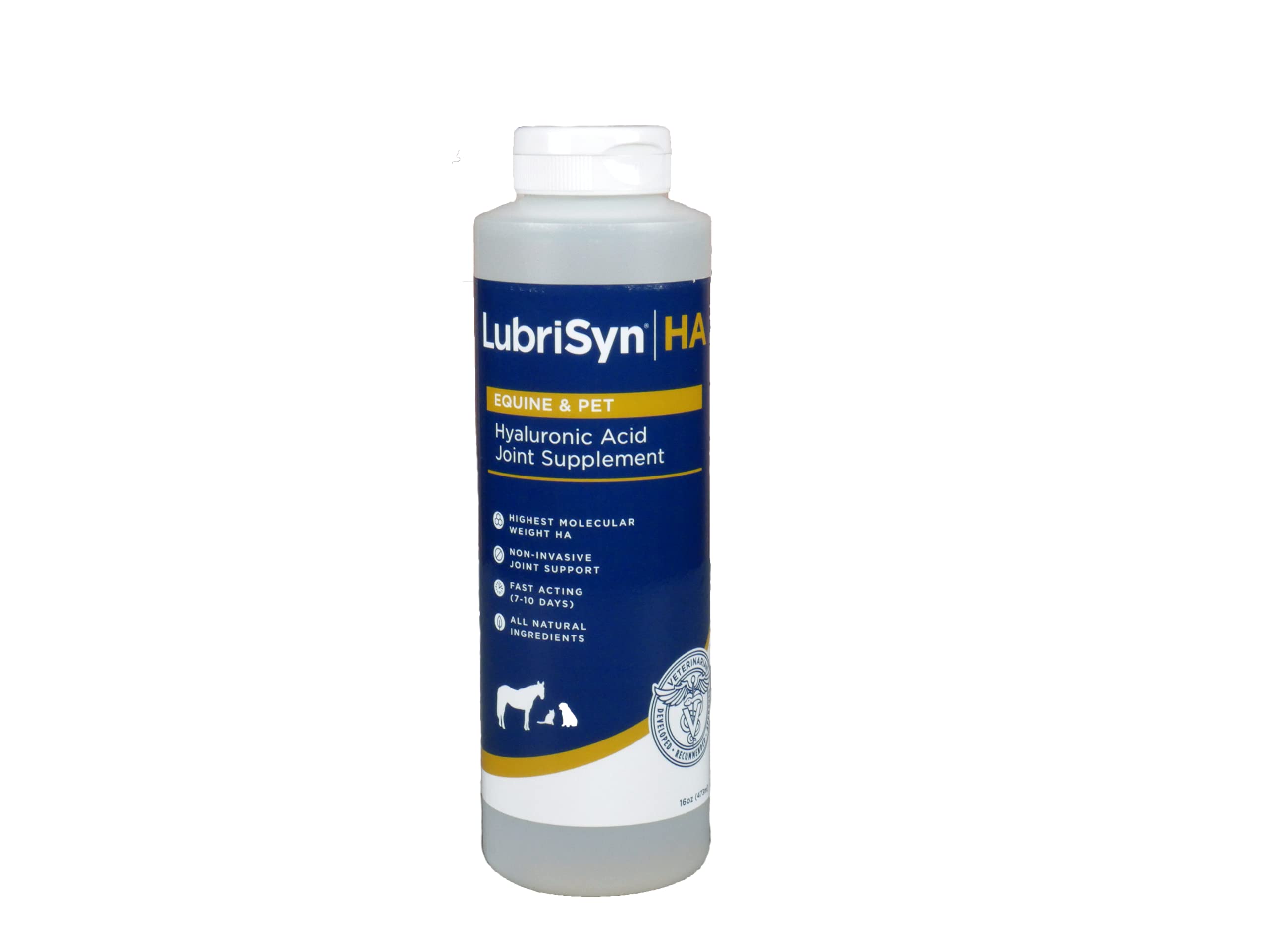 LubriSynHA Hyaluronic Acid Pet & Equine Joint Formula 16oz  AllNatural, HighMolecular Weight Liquid Hyaluronan  Joint Suppor