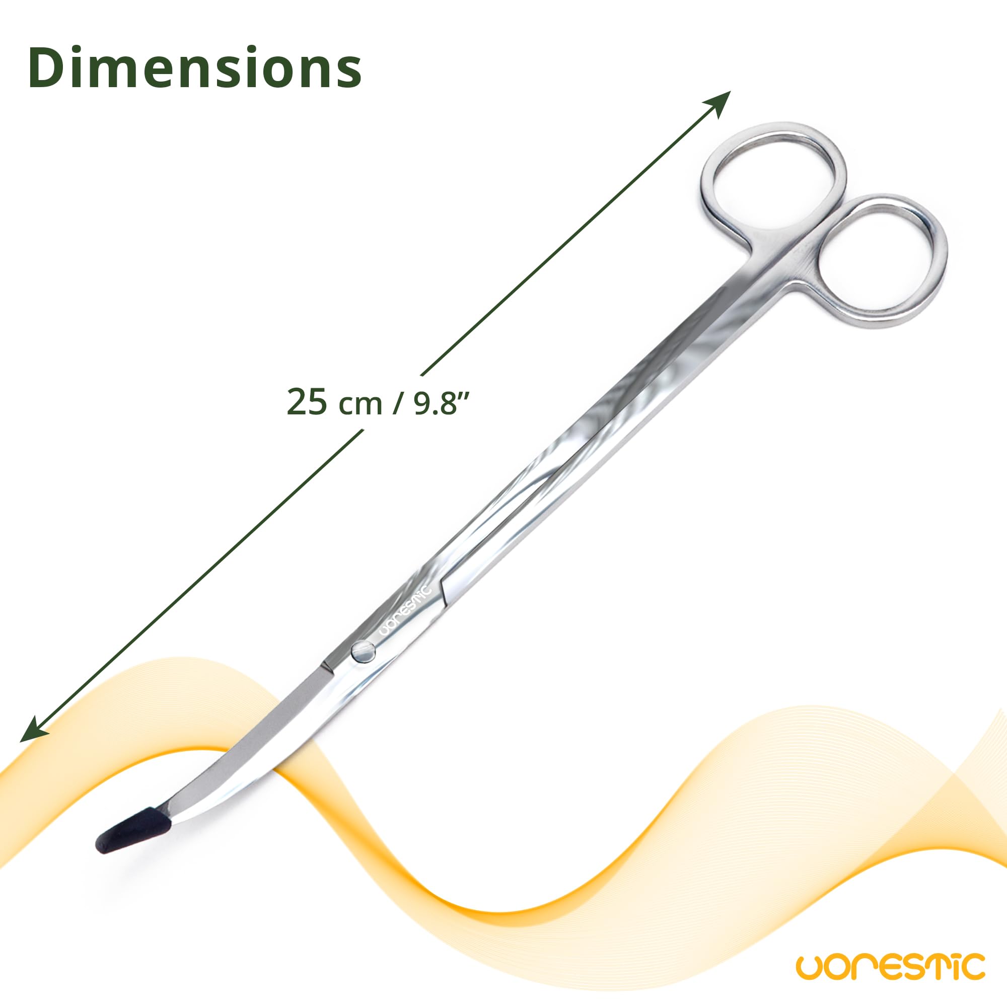 VORESTIC Gebogene Aquarium Schere 25cm - 1 Stck - Edelstahl - S?- und Meerwasser - Aquarium Pflanzenschere, Terrarium Zubeh?r, A
