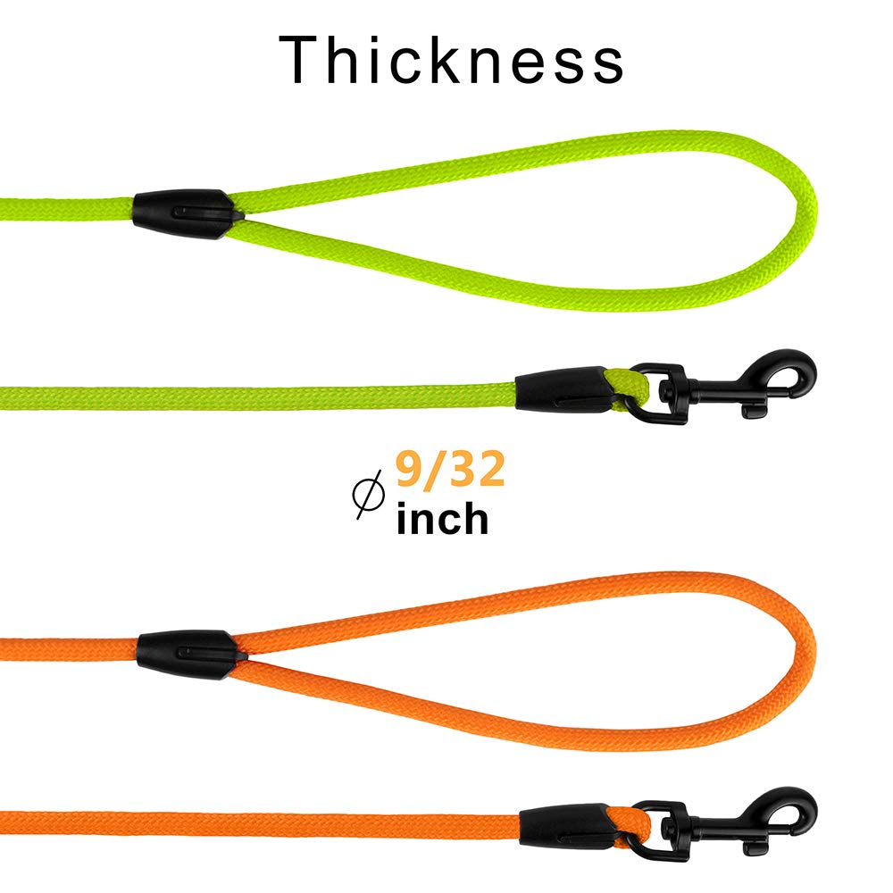 BronzeDog Rope Pro Training Dog Collar Braided No Pull Quick Release Round Lead Collars for Dogs Small Medium Large Puppy (30 FT