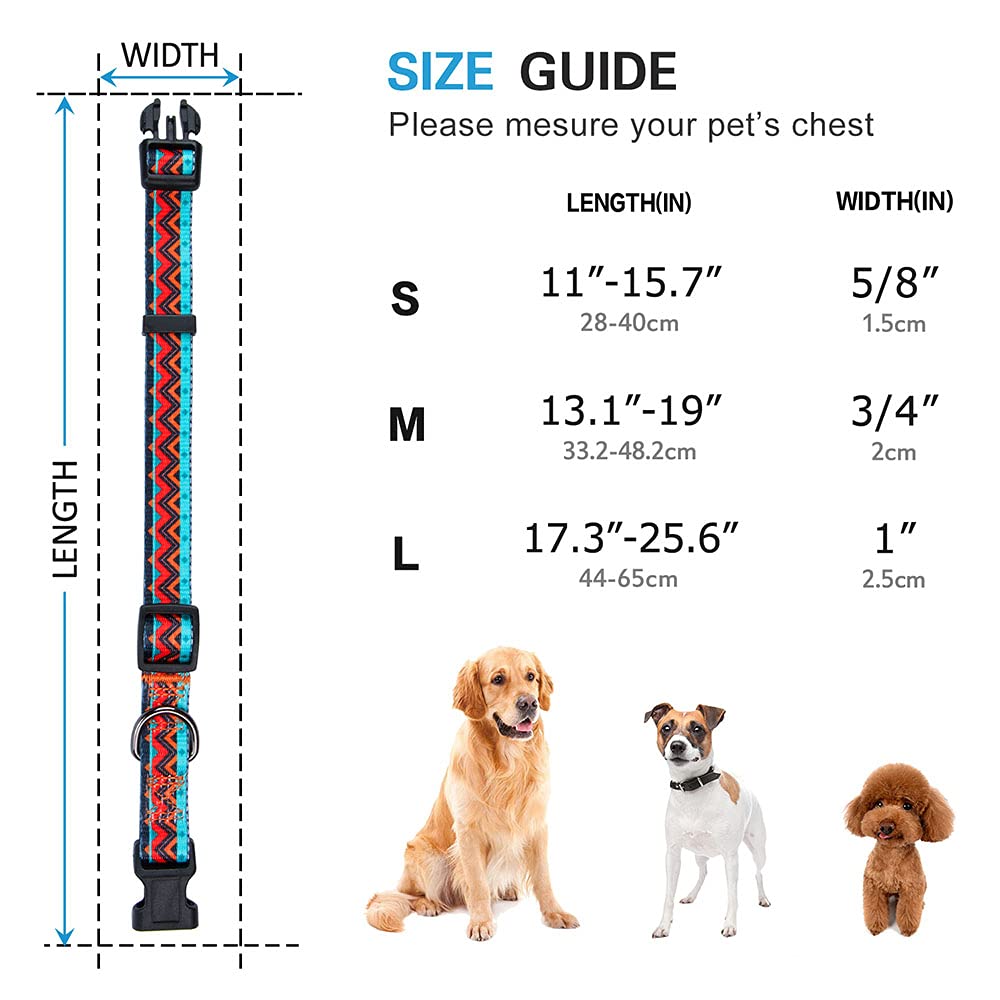Rhea Rose Tribal Dog Collar Aztec Pattern Adjustable Collars Small Geometric