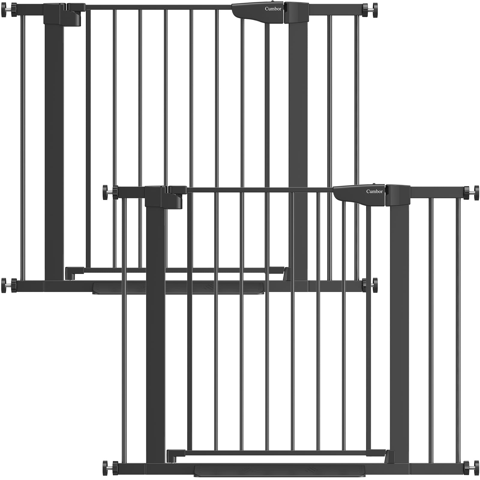 Cumbor 2 Pack 29.7-40.6'' Baby Gate for Stairs, Mom's Choice Awards Winner-Dog Gate for Doorways, Pressure Mounted Self Closing 