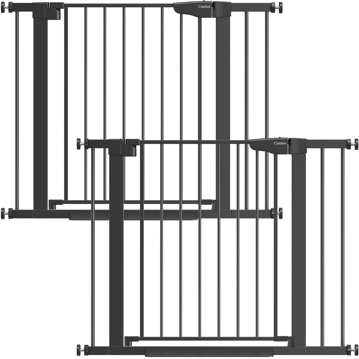 Cumbor 2 Pack 29.7-40.6'' Baby Gate for Stairs, Mom's Choice Awards Winner-Dog Gate for Doorways, Pressure Mounted Self Closing 