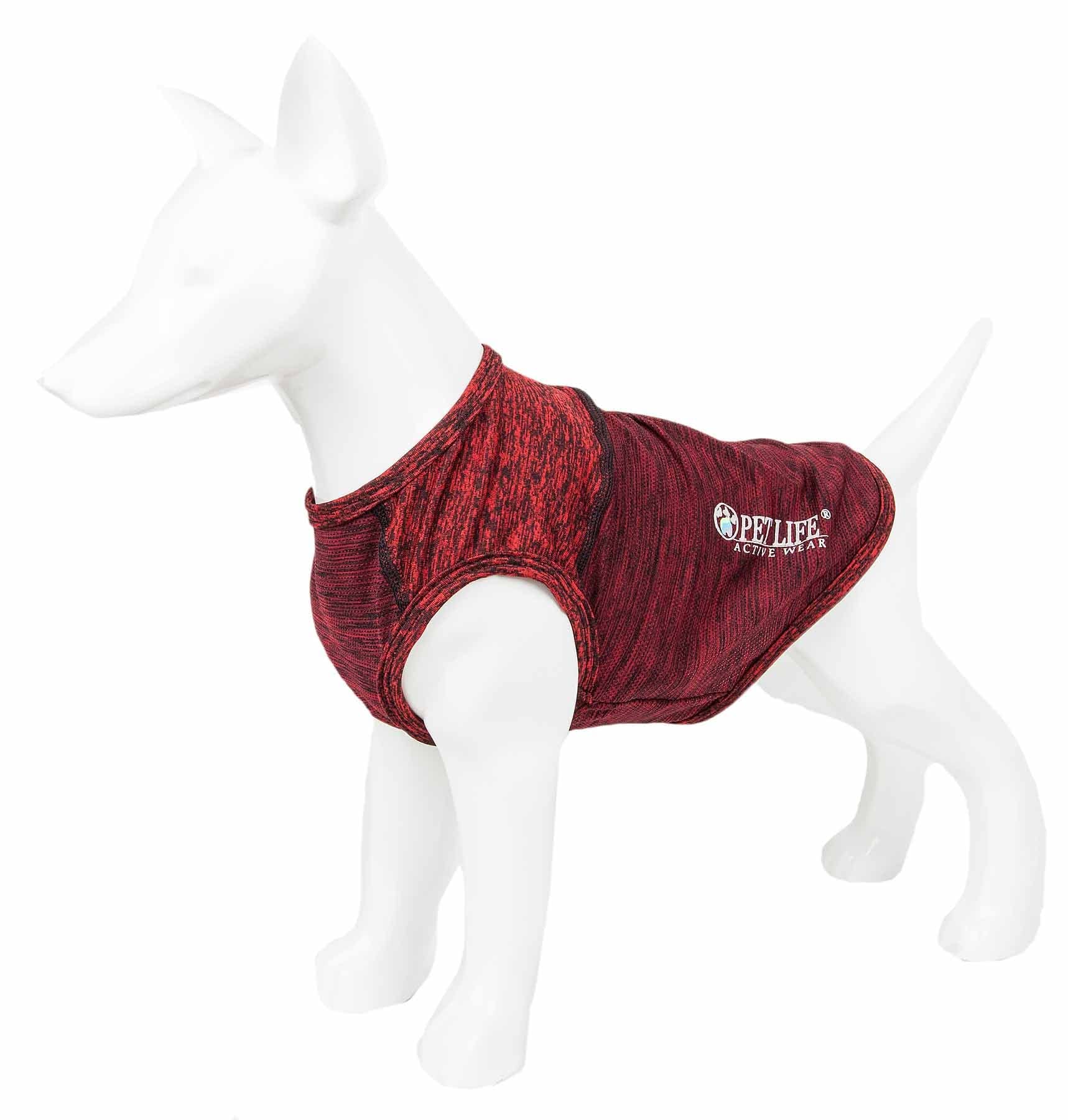 Pet Life Active Aero-Pawlse Heathered Quick-Dry And 4-Way Stretch-Performance Dog Tank Top T-Shirt(D0102H7LTFY.)
