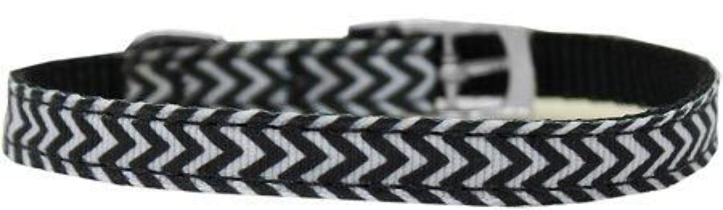 Mirage Pet Products Chevrons Nylon Dog Collar with Classic Buckle, Size 16, Red
