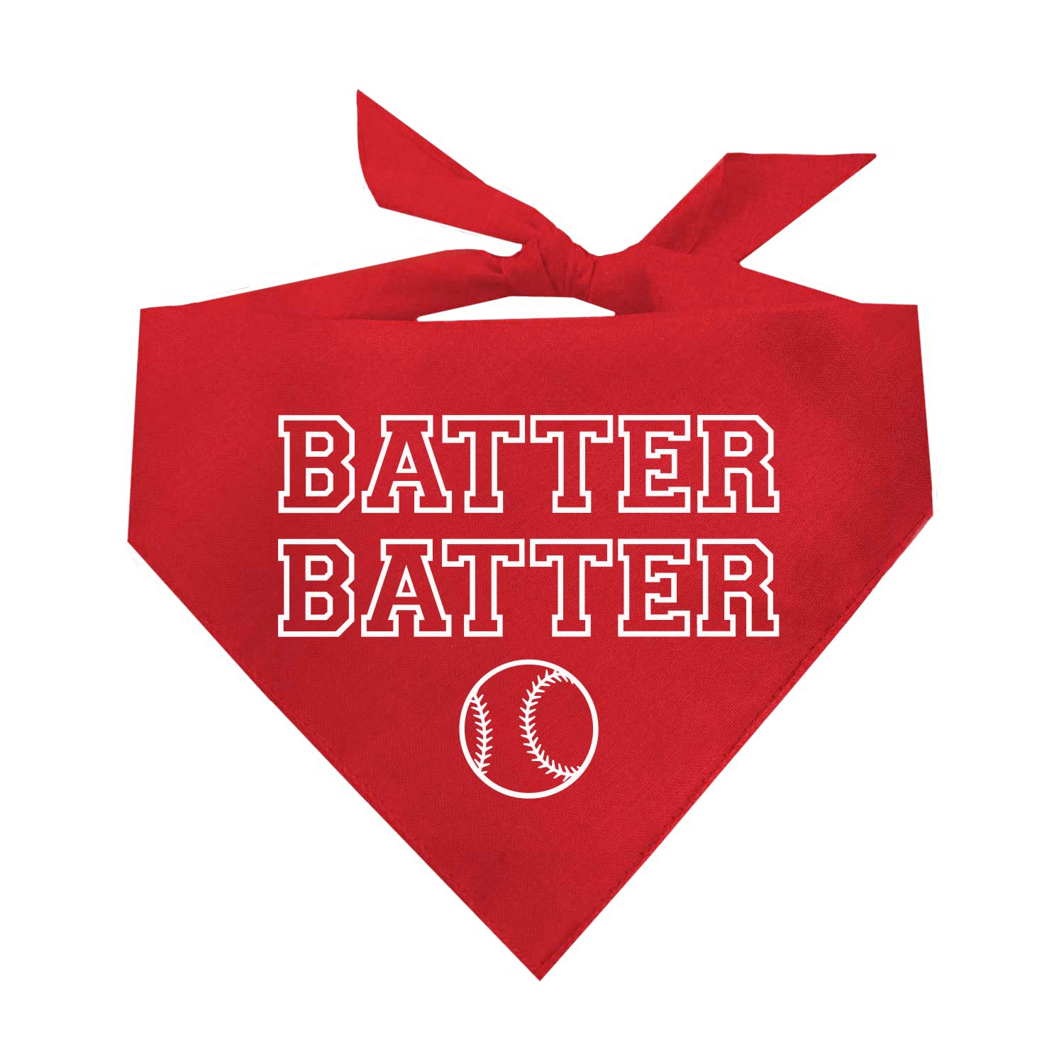 Batter Batter Baseball Dog Bandana (1050 Red, One Size)