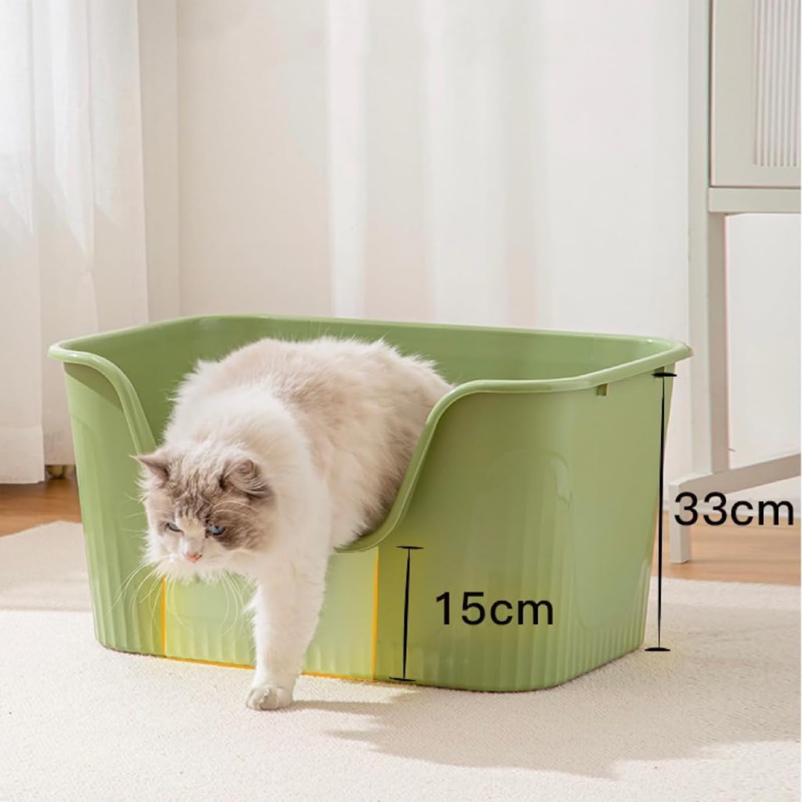 TownTime Extra Large Litter Box with High Sides 25.27  Lx17.83 Wx13.11 H,Anti-Splashing,Tool-Free Assembly,Multi Kitty Cat Litte