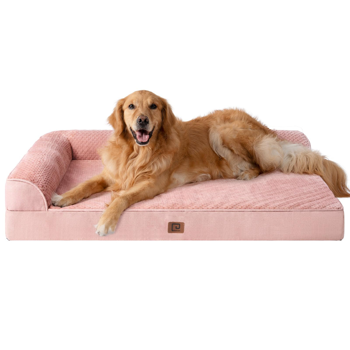 Eheyciga Xl Memory Foam Dog Bed, Orthopedic Dog Beds For Extra Large Dogs, Waterproof Egg Crate Dog Couch Bed With Washable Removable Cover And Non-Slip Bottom, L Shaped Dog Bed, Dusty Pink