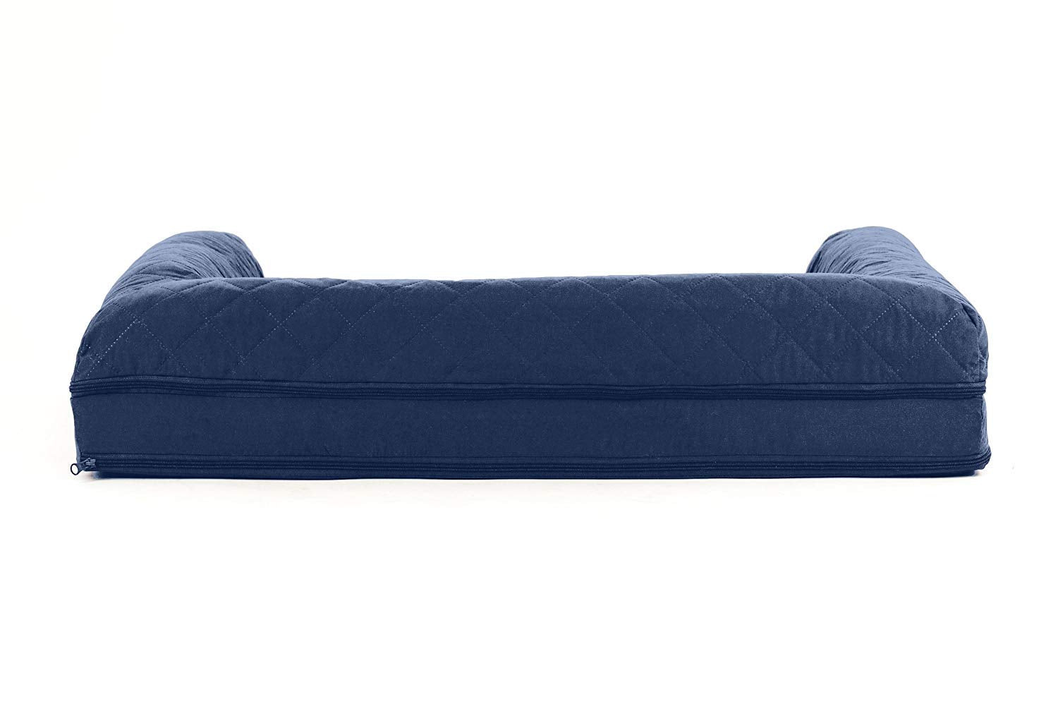 Furhaven Orthopedic Dog Bed For Large/Medium Dogs W/ Removable Bolsters & Washable Cover, For Dogs Up To 55 Lbs - Quilted Sofa - Navy (Blue), Large