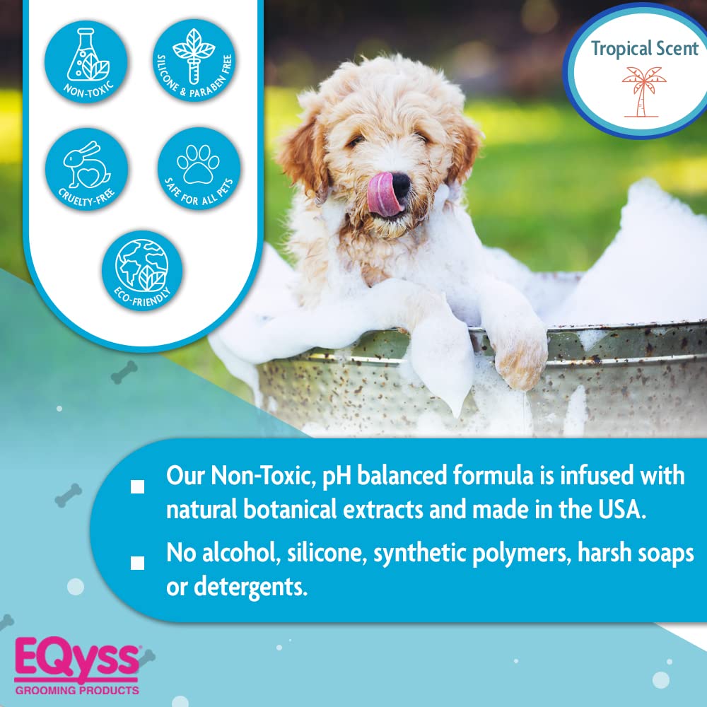 EQyss Premier Pet Shampoo - Cleanses & Moisturizes Coat, Adds Volume, Intensifies Colors, Residue-free Finish - for all Dogs, Ca