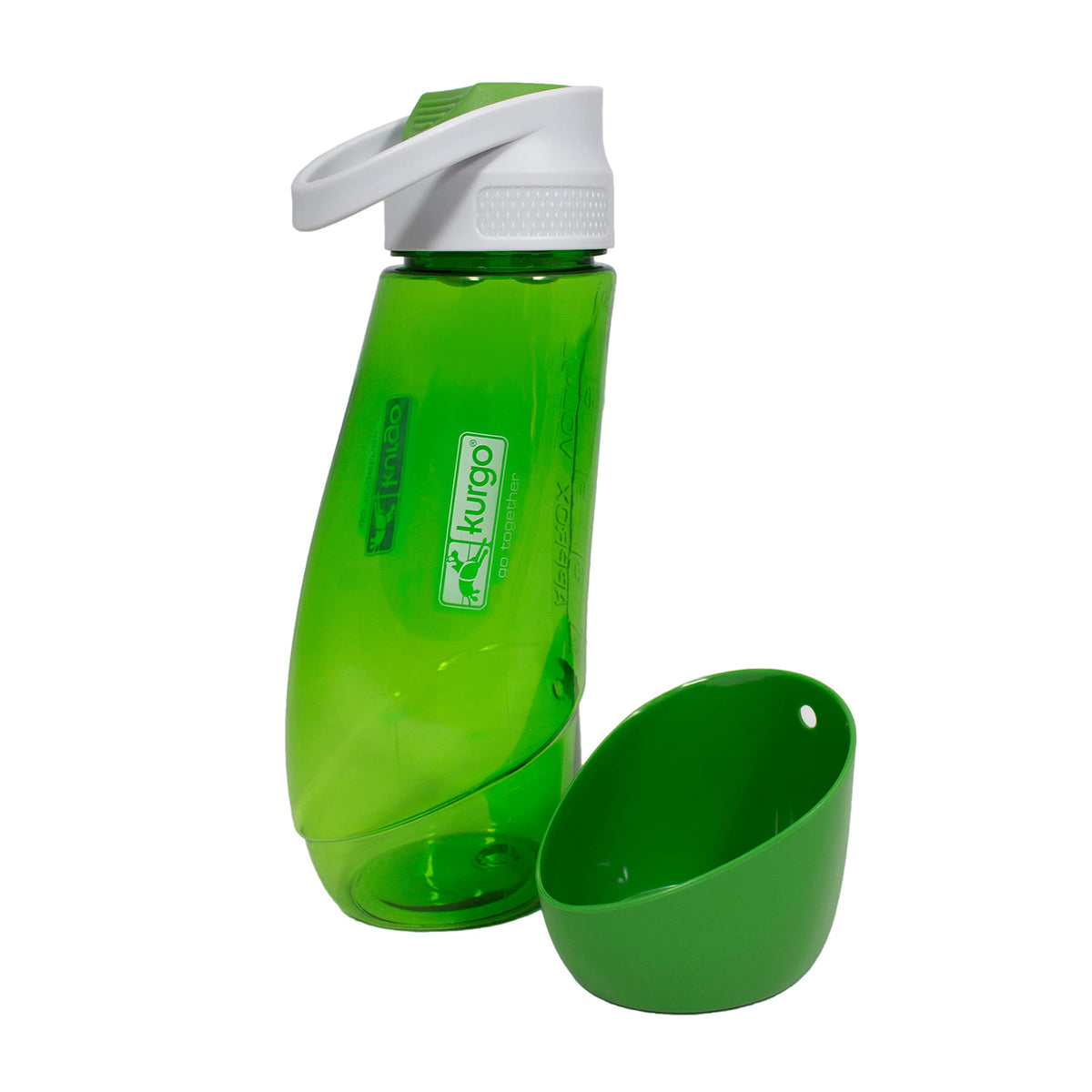 Kurgo Gourd (Tm) Travel Dog Water Bottle & Dog Water Dispenser, Grass Green 4X3.5X9.5 Inch (Pack Of 1)