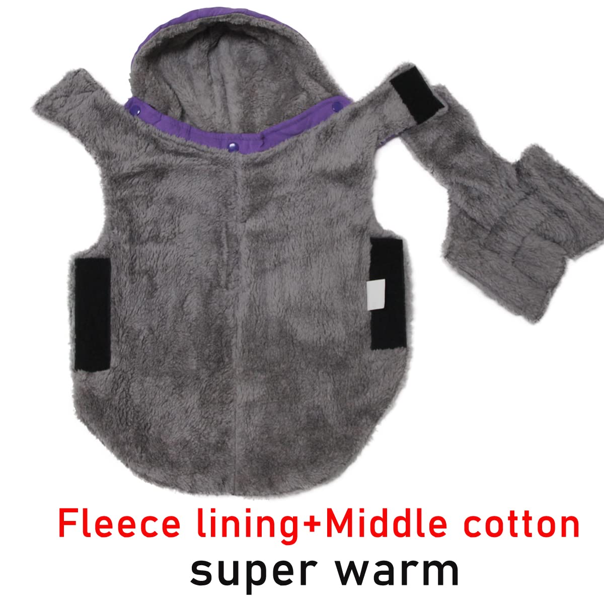 JoyDaog Fleece Dog Hoodie for Small Dogs Super Warm Puppy Jacket for Cold Winter Dog Coats,Purple XS
