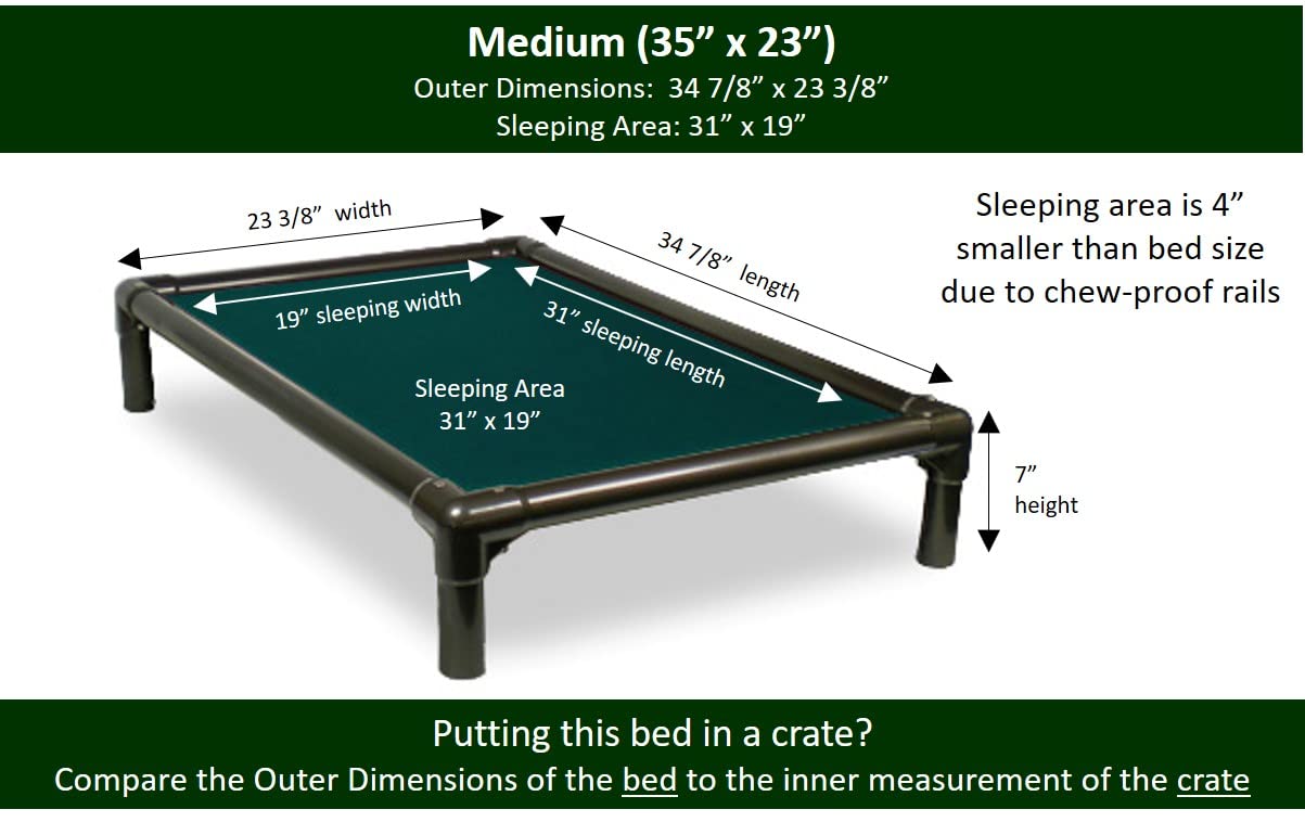Kuranda Chewproof Dog Bed - Walnut PVC - 35'' x 23'' - Cordura Nylon - Forest
