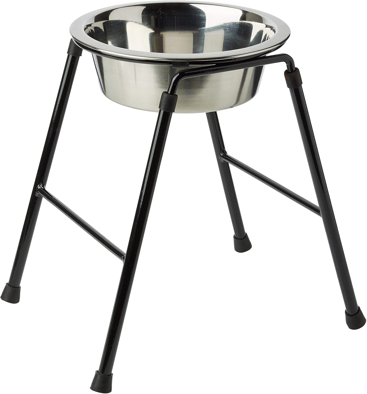 Bhoomi Lifestyle Single Feeder High Stand With Stainless Steel Dish, 13 Inch Tall | Raised Dog Bowl For Medium & Large Breeds | 